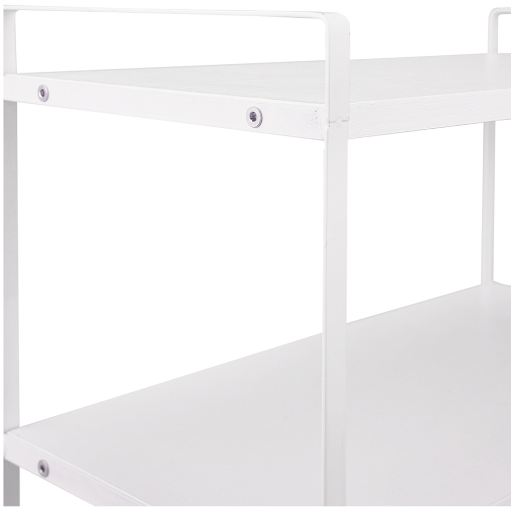 Living and Home 2-Tier White Wood Grain Countertop Storage Shelf with Metal Frame Image 5