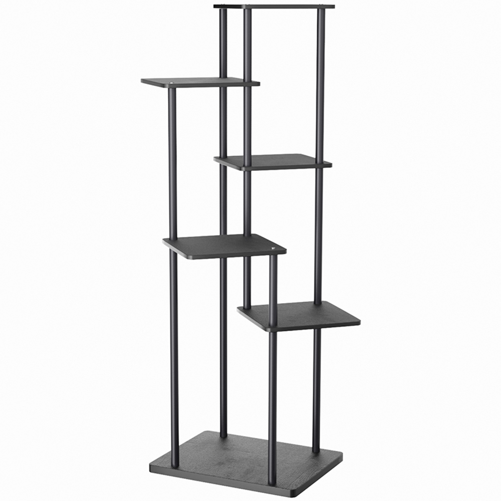 H&O Direct 6 Shelf Black Metal Plant Display Stand Image 1