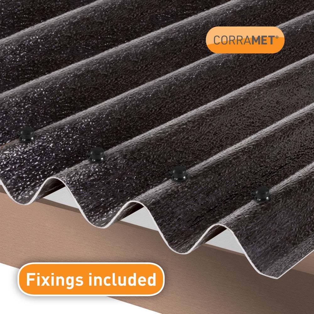 Corramet Black Corrugated Roofing Sheet Kit 950 x 4000mm Image 2