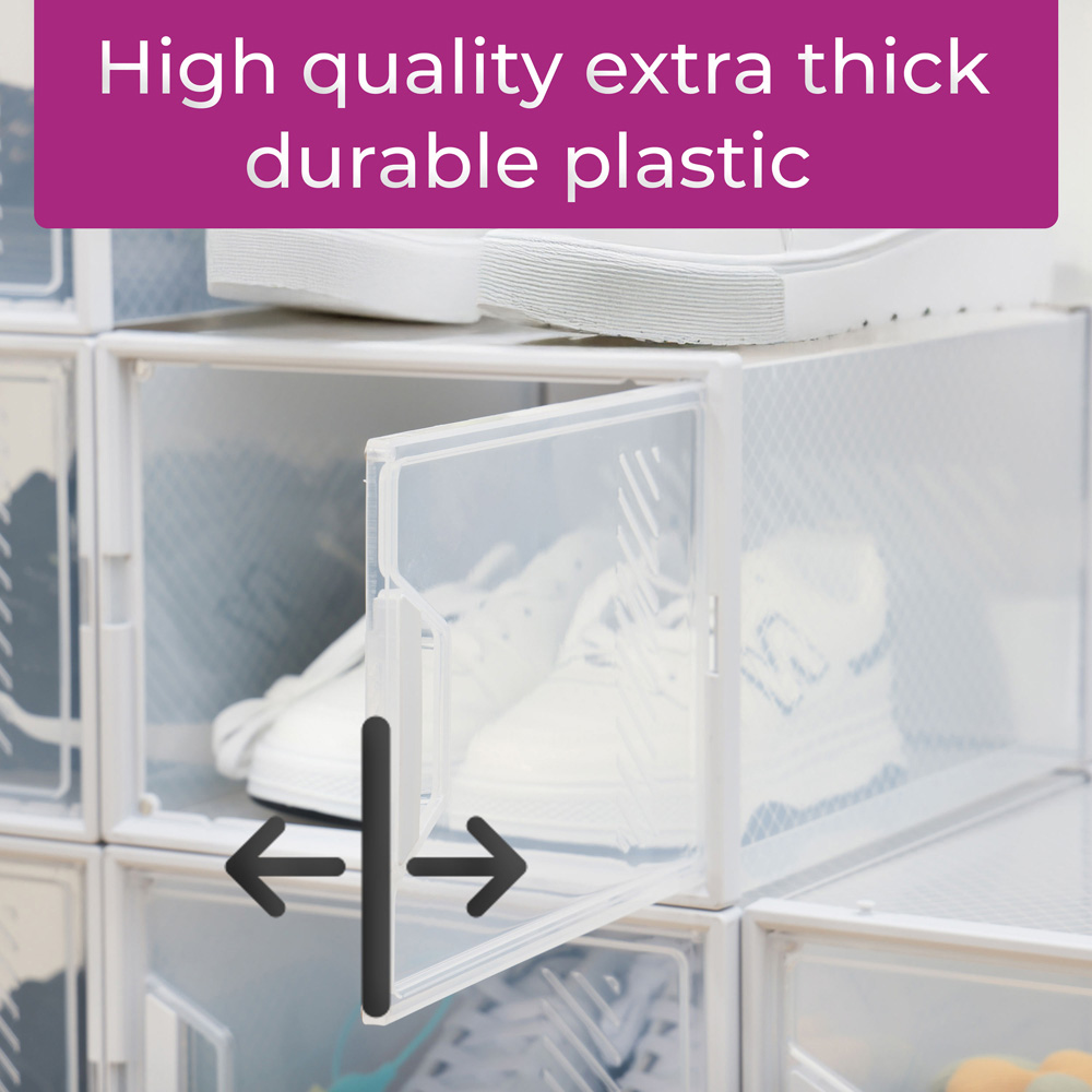 Neo Transparent Clear Plastic Shoe Storage Box Large 12 Pack Image 6