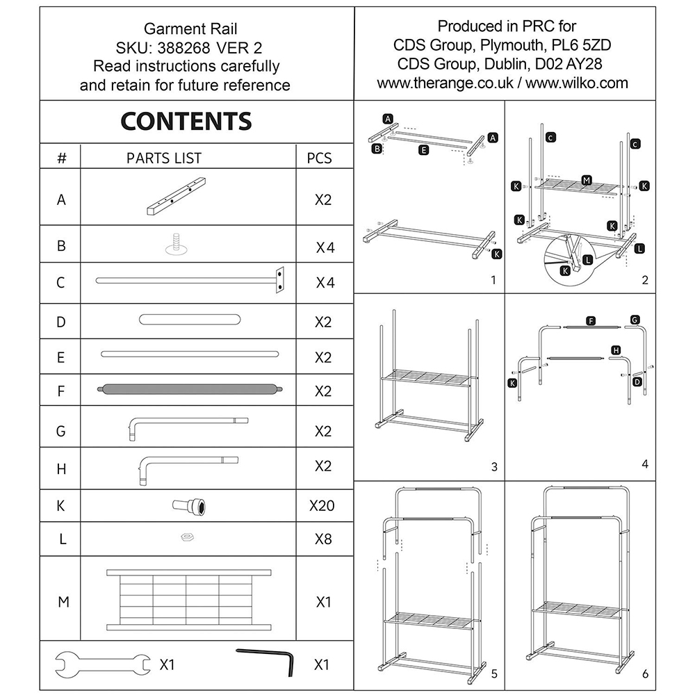 Bamboo Double Garment Rail - Black Image 8