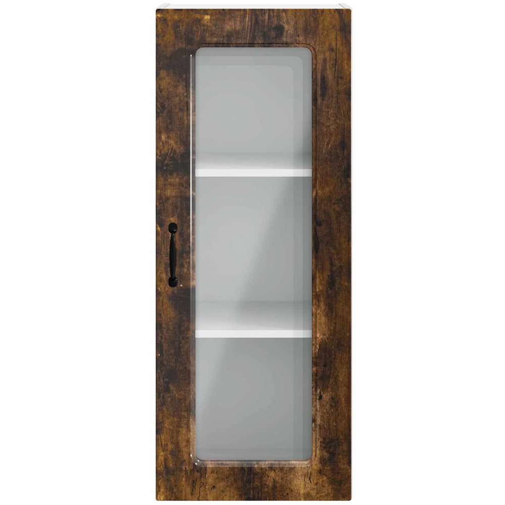 vidaXL Single Glass Door Smoked Oak Kitchen Wall Cabinet Image 4