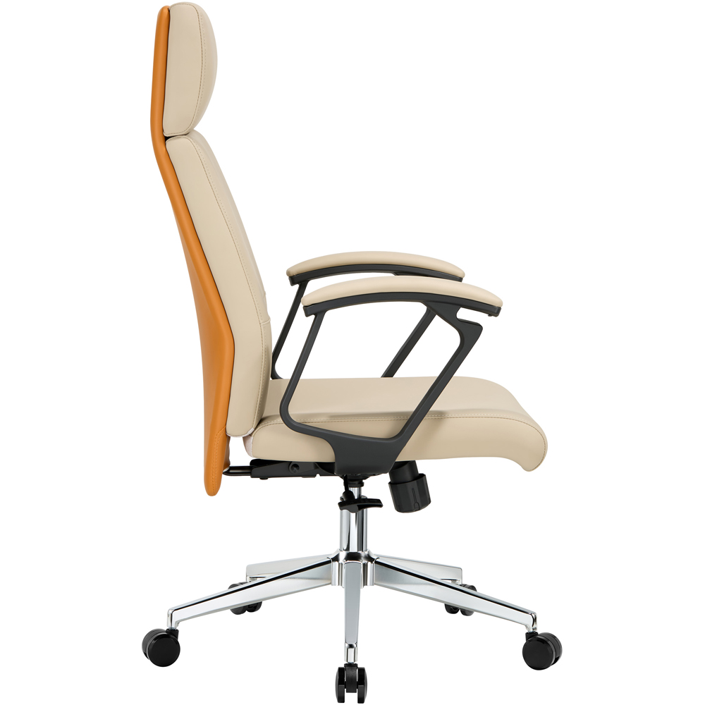 TTAP Cream Faux Leather High Back Executive Office Chair Image 5