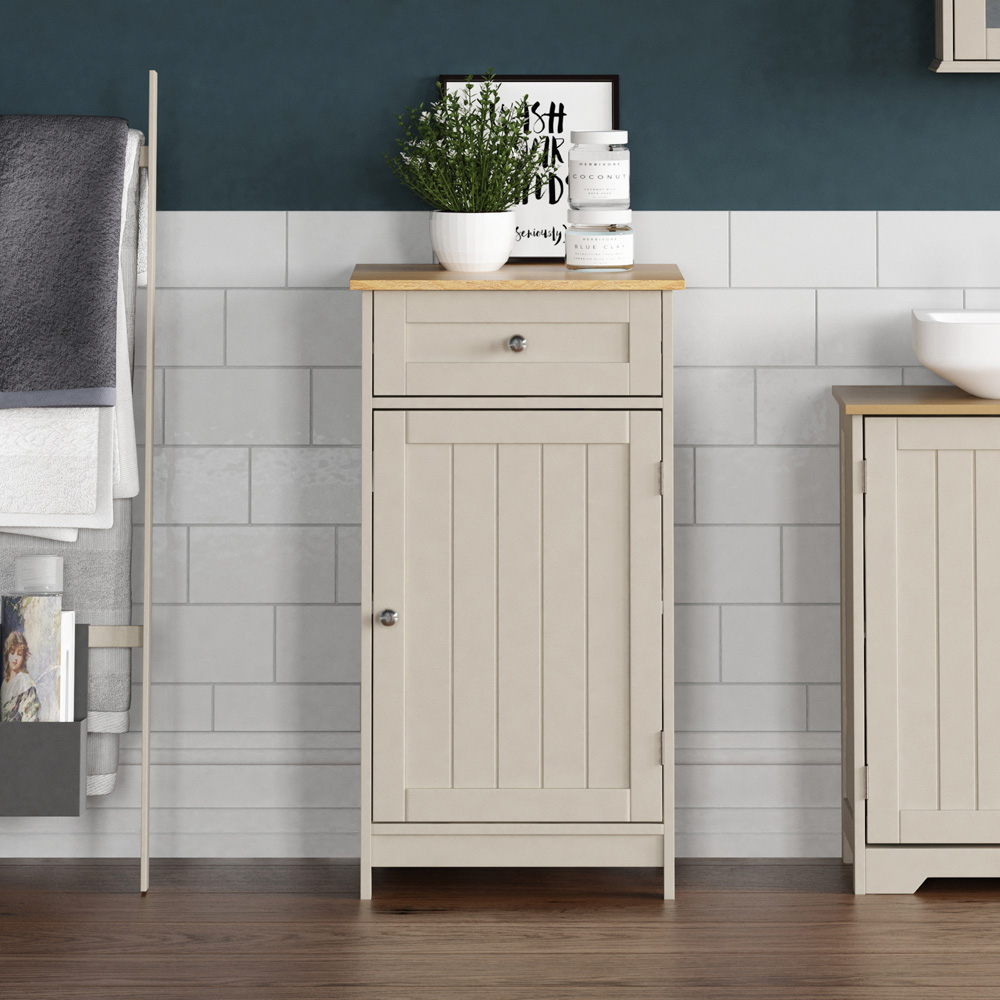 Bath Vida Priano Single Door Single Drawer Floor Cabinet Image 6