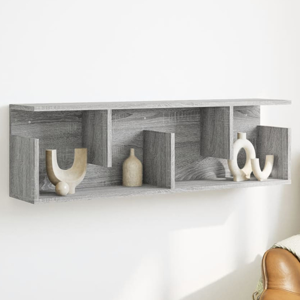 vidaXL 4 Shelf Grey Sonoma Wall Cabinet Image 1