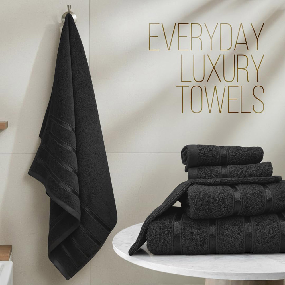 Smart Living Boston 8 Piece Black Towel Bale Set Image 9
