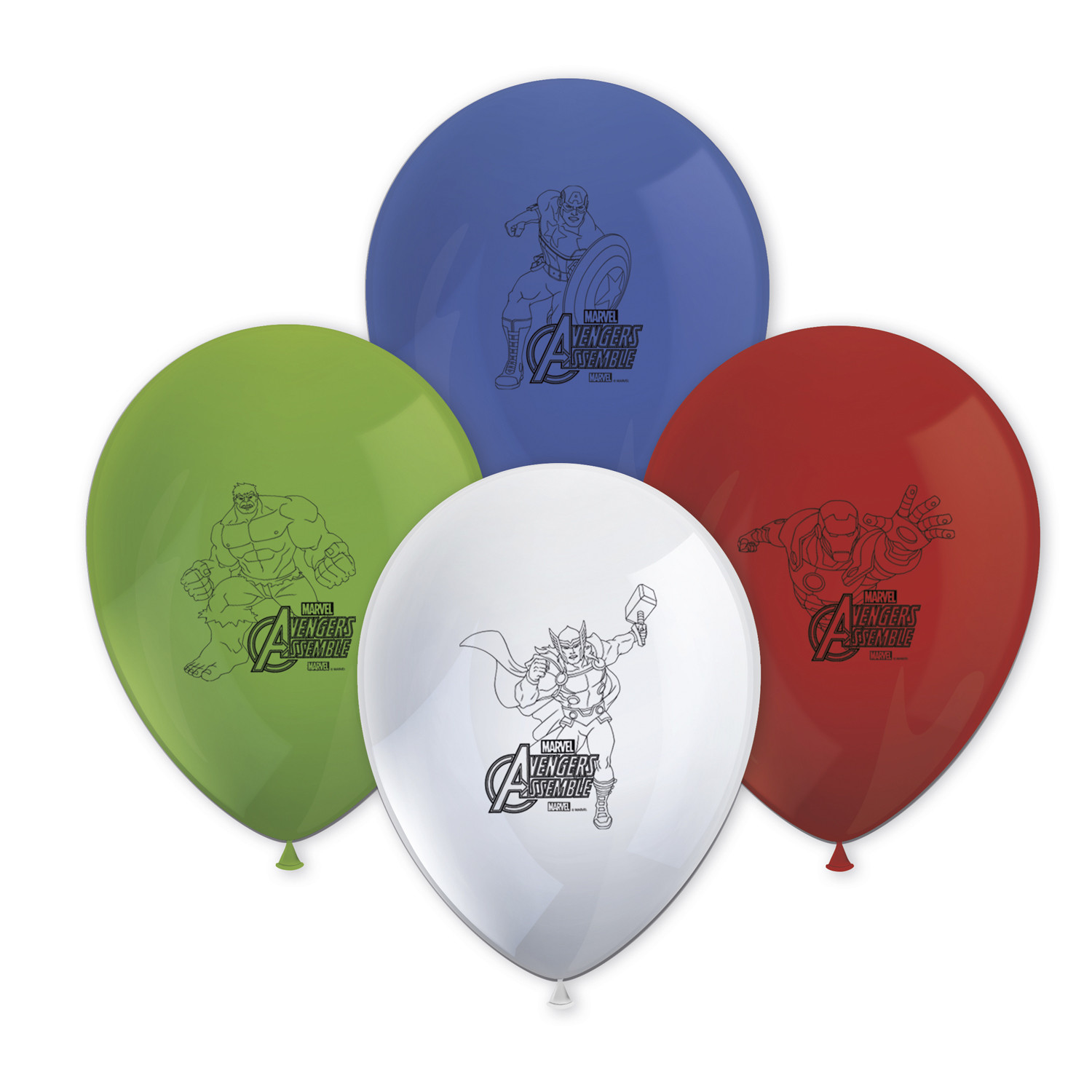 Pack of 8 Marvel Avengers Mighty Latex Balloons Image