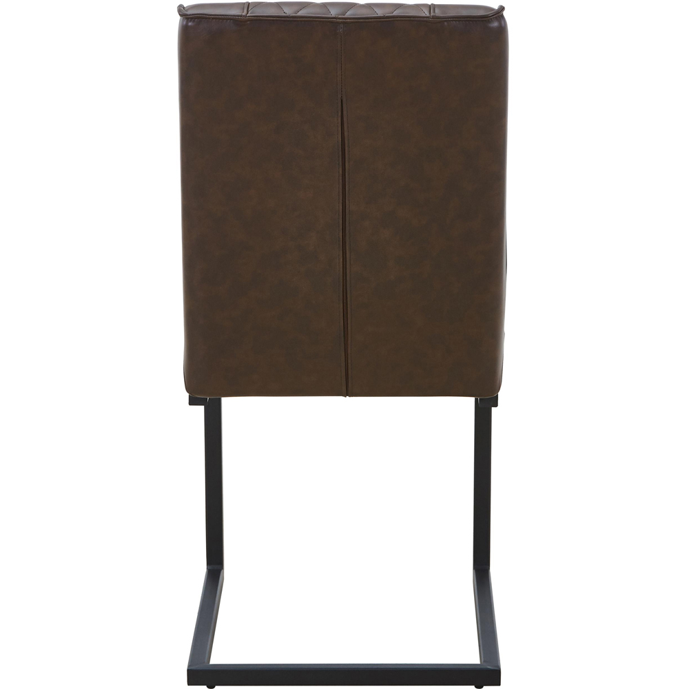 Portland Lennox Vintage Brown Cantilever Dining Chair Image 5