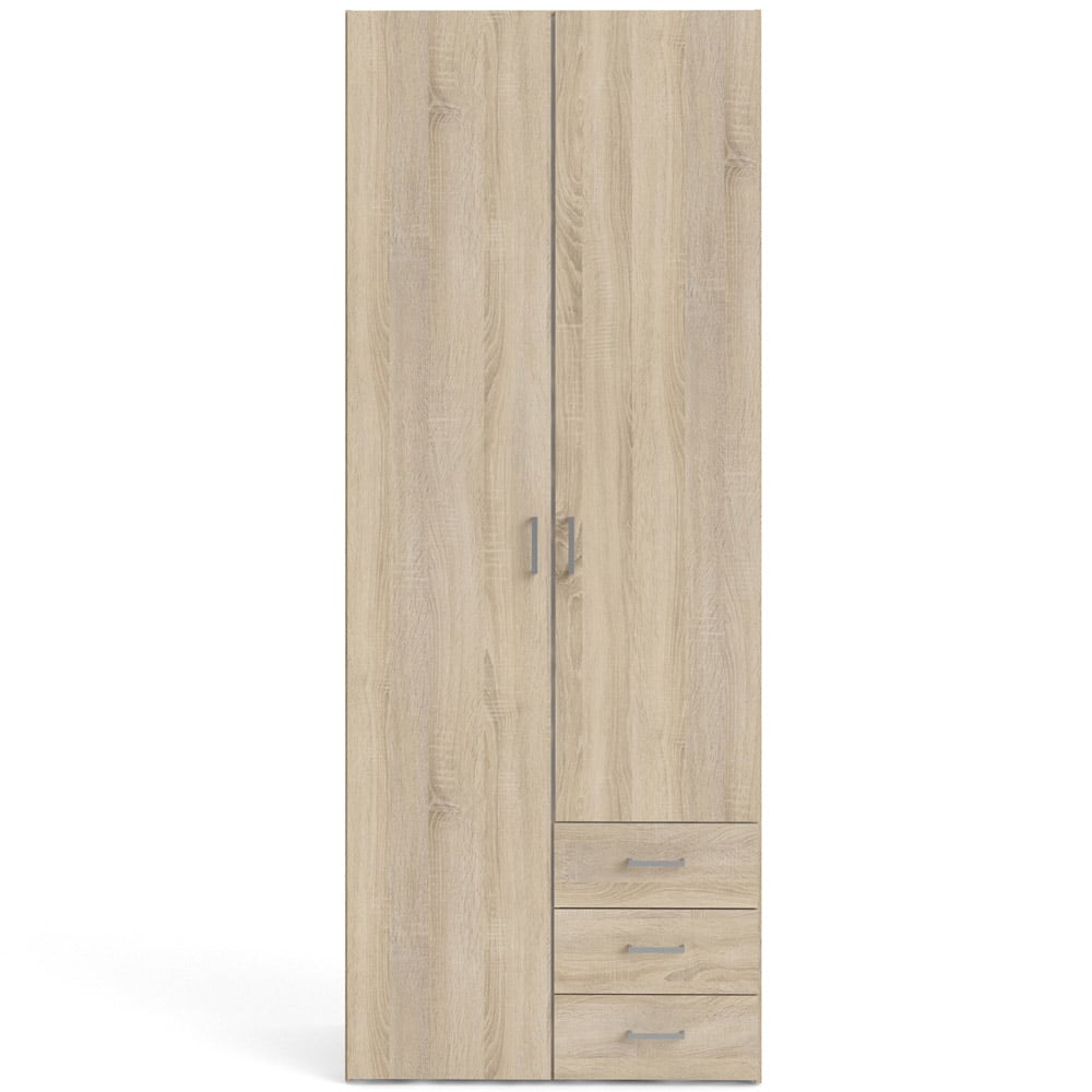 Florence Space 2 Door 3 Drawer Oak Wardrobe Image 3