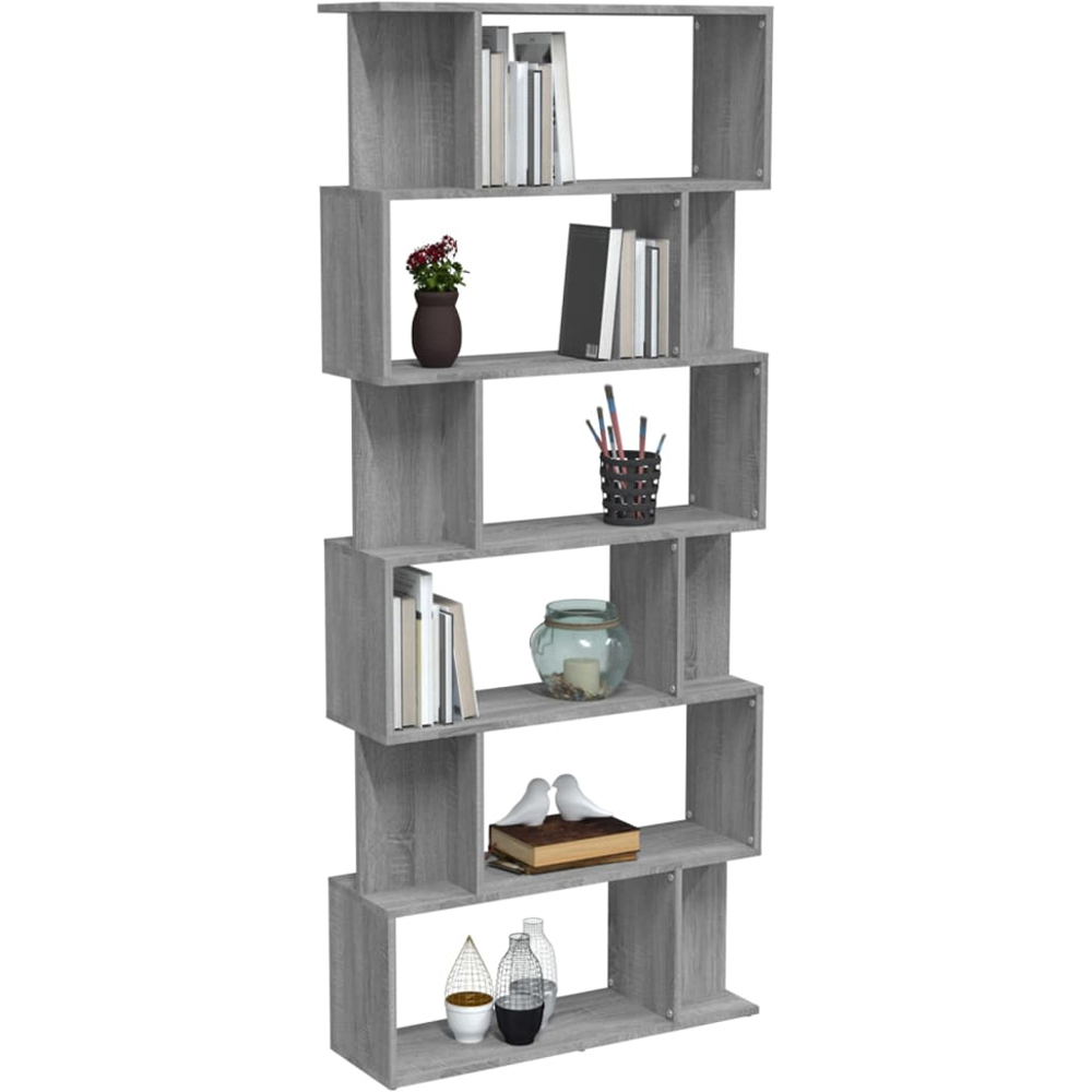 vidaXL 12 Shelf Grey Sonoma Tall Bookcase Image 4