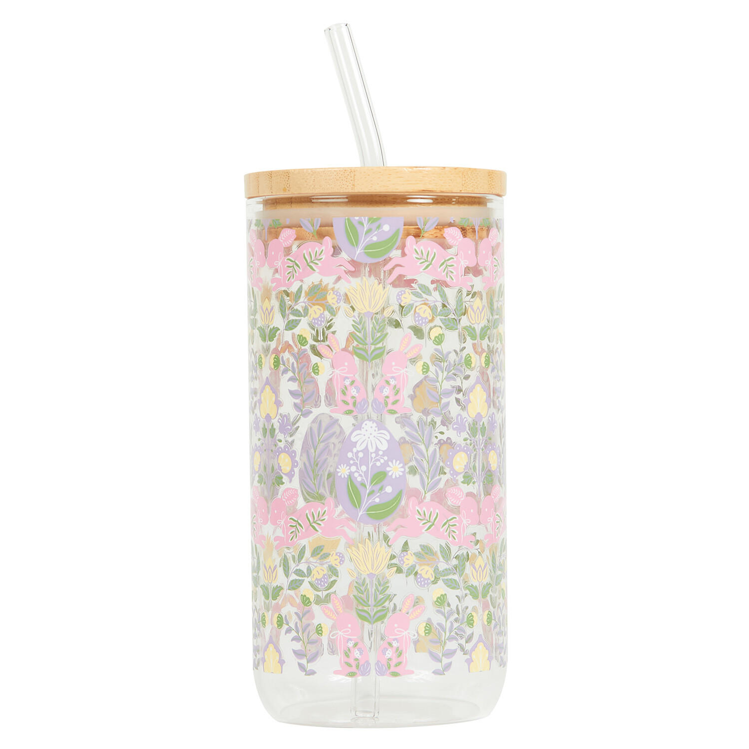 Easter Bunny Glass Drinking Jar 500ml - Multicolour Image 1