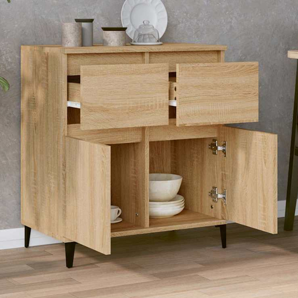vidaXL 2 Door 2 Drawer Sonoma Oak Sideboard Image 1