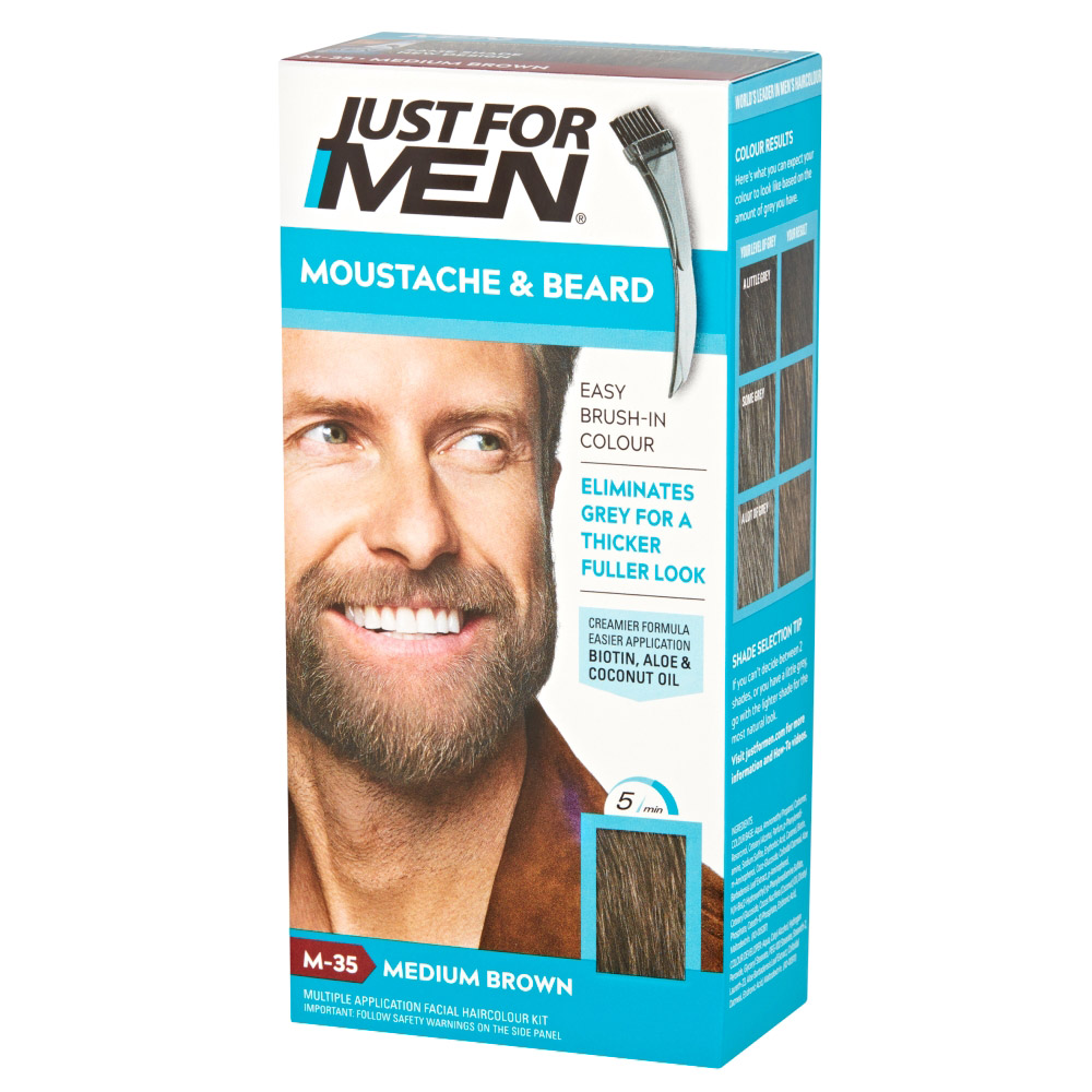 Just For Men Medium Brown Moustache and Beard Brush-In Colour Gel Image 7