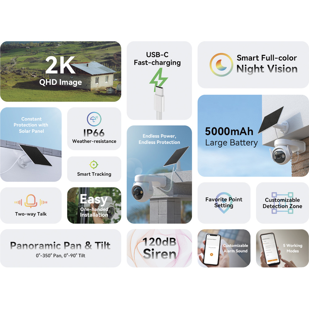 IMOU Cell PT Lite Kit 2K 3MP Outdoor Pan and Tilt Smart Security Camera with Solar Panel Image 4