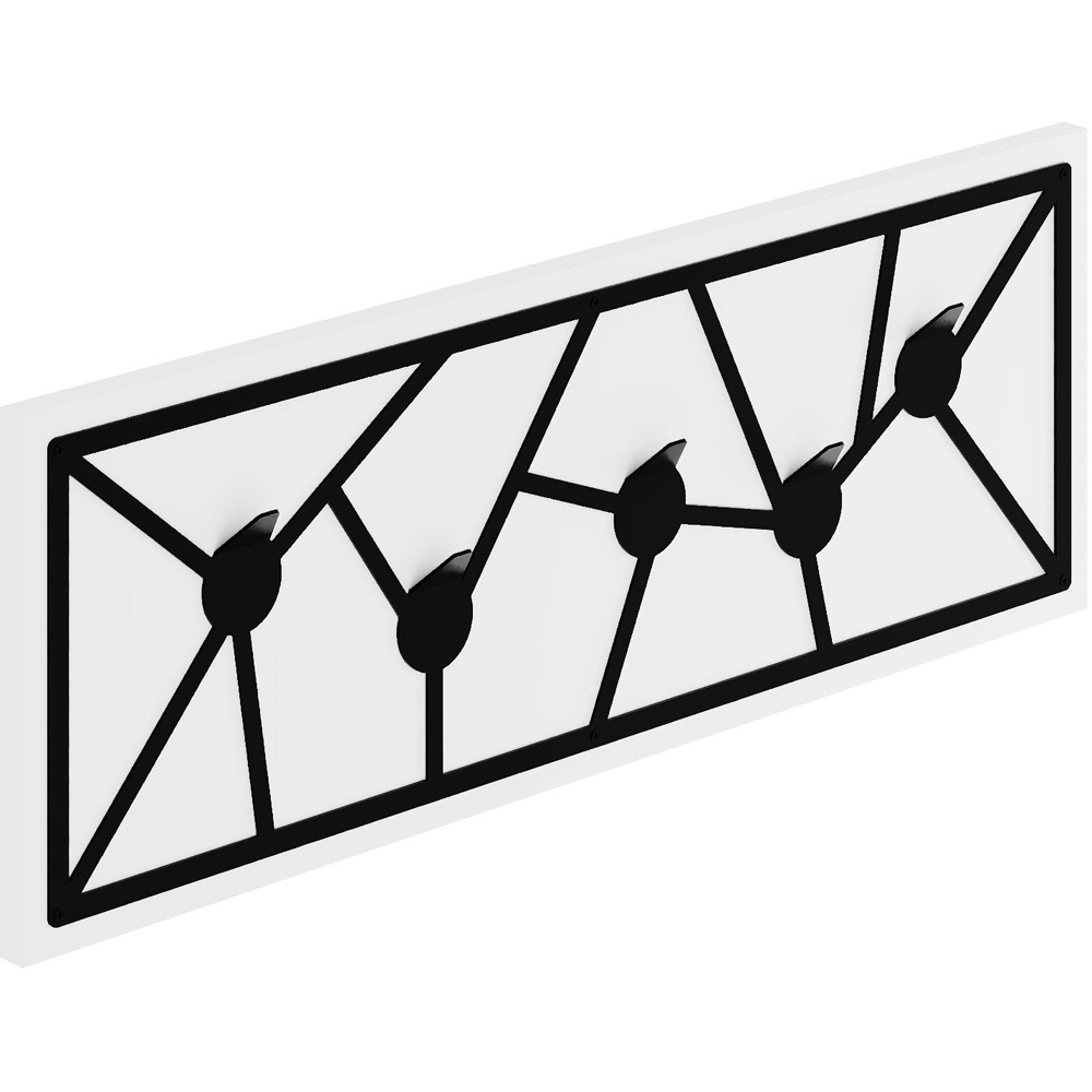 Decortie Trace White Wall Mounted Hanger with Geometric Metal Hook Image 1