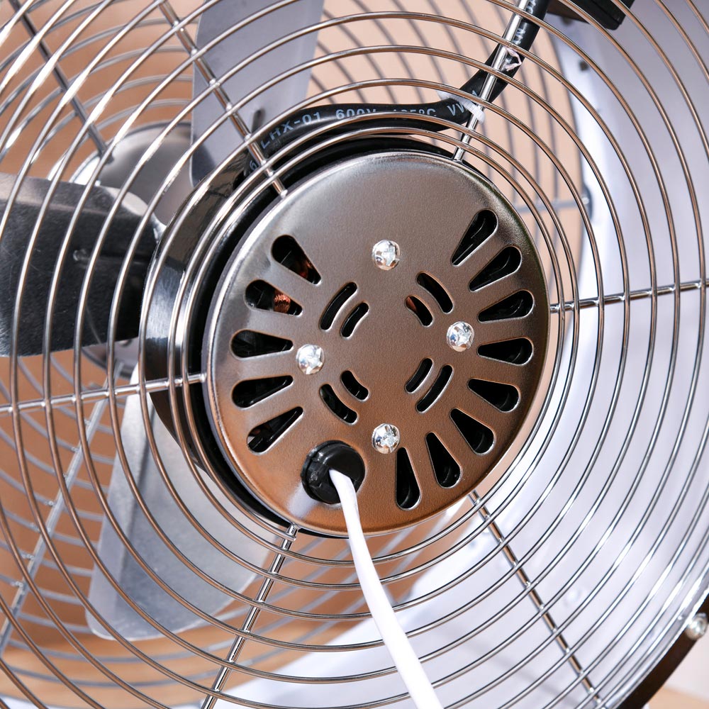 HOMCOM White Desk Clock Fan 12 inch Image 3