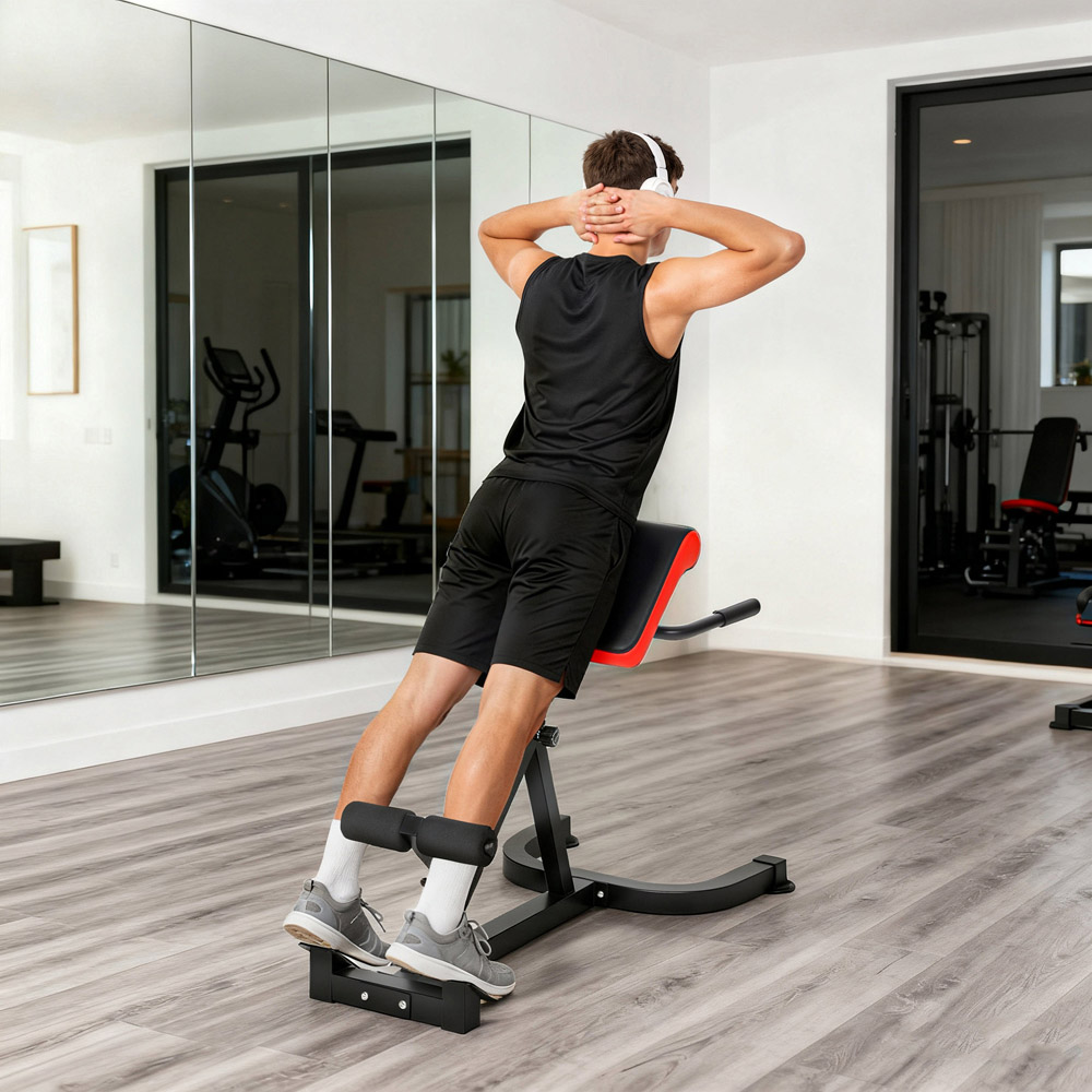 SPORTNOW Red 5-Level Adjustable Heavy-Duty Home Gym Roman Chair Image 3