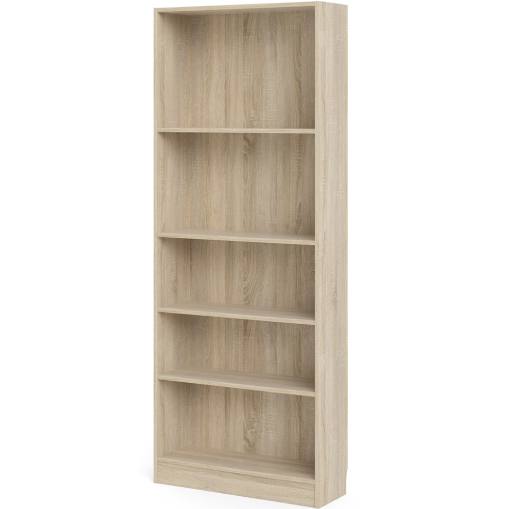 Florence Basic 4 Shelf Oak Wide Tall Bookcase Image 4