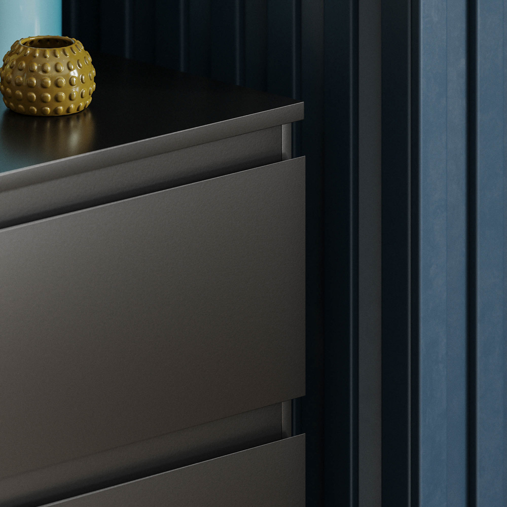 Vida Designs Denver 6 Drawer Black Chest of Drawers Image 4