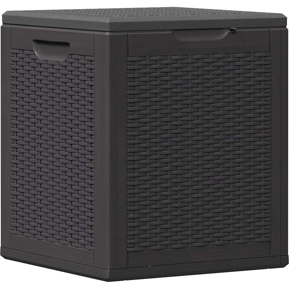 Walplus Black Polypropylene Rattan Look Storage Box 51 x 43 x 44cm Image 1
