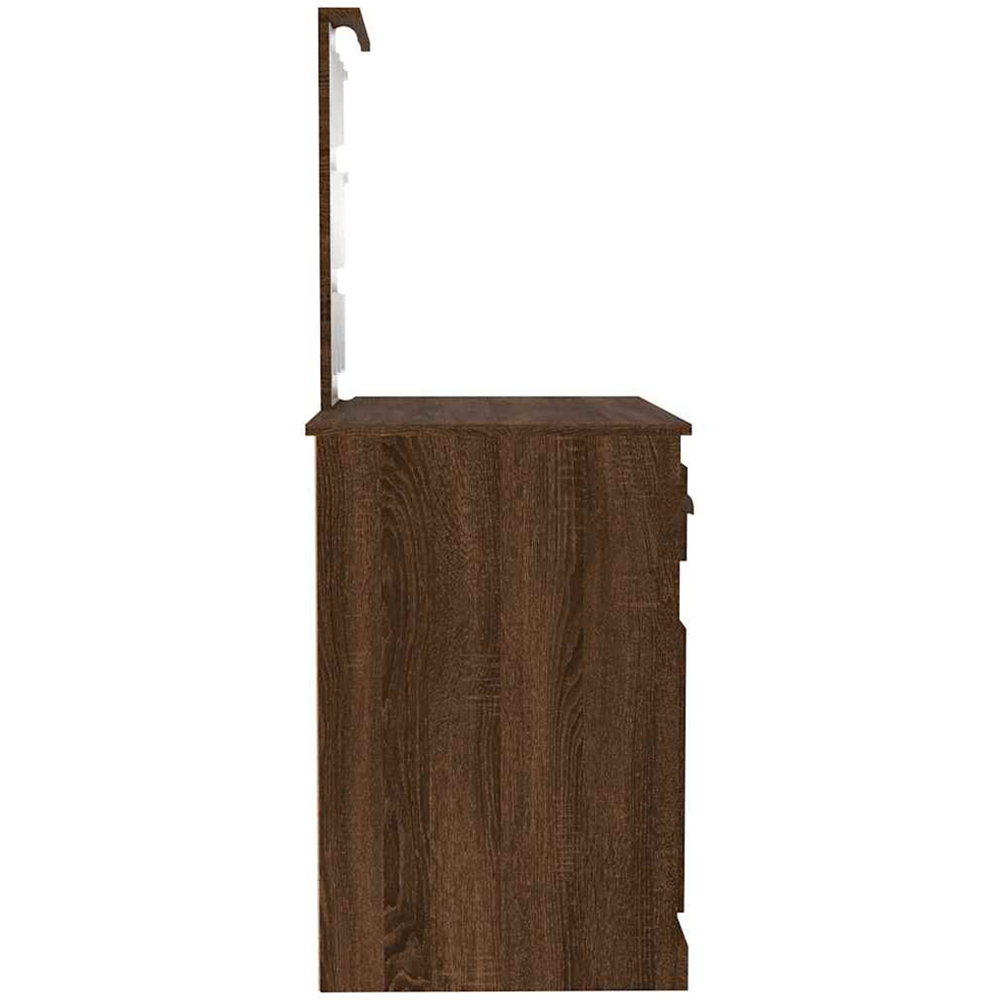 vidaXL Single Door Single Drawer Brown Oak Wooden Dressing Table Image 7