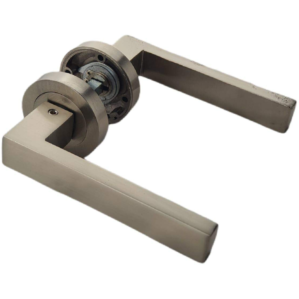 Golden Grace Delta Satin Stainless Steel Door Handle Pair with Fixing Screws Image 2