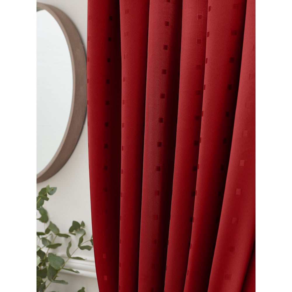 Alan Symonds Madison Red Ring Top Curtain 168 x 229cm Image 4