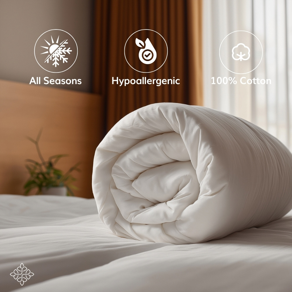 Opulent Home King Size White All Season Cotton Duvet 10.5 Tog Image 2