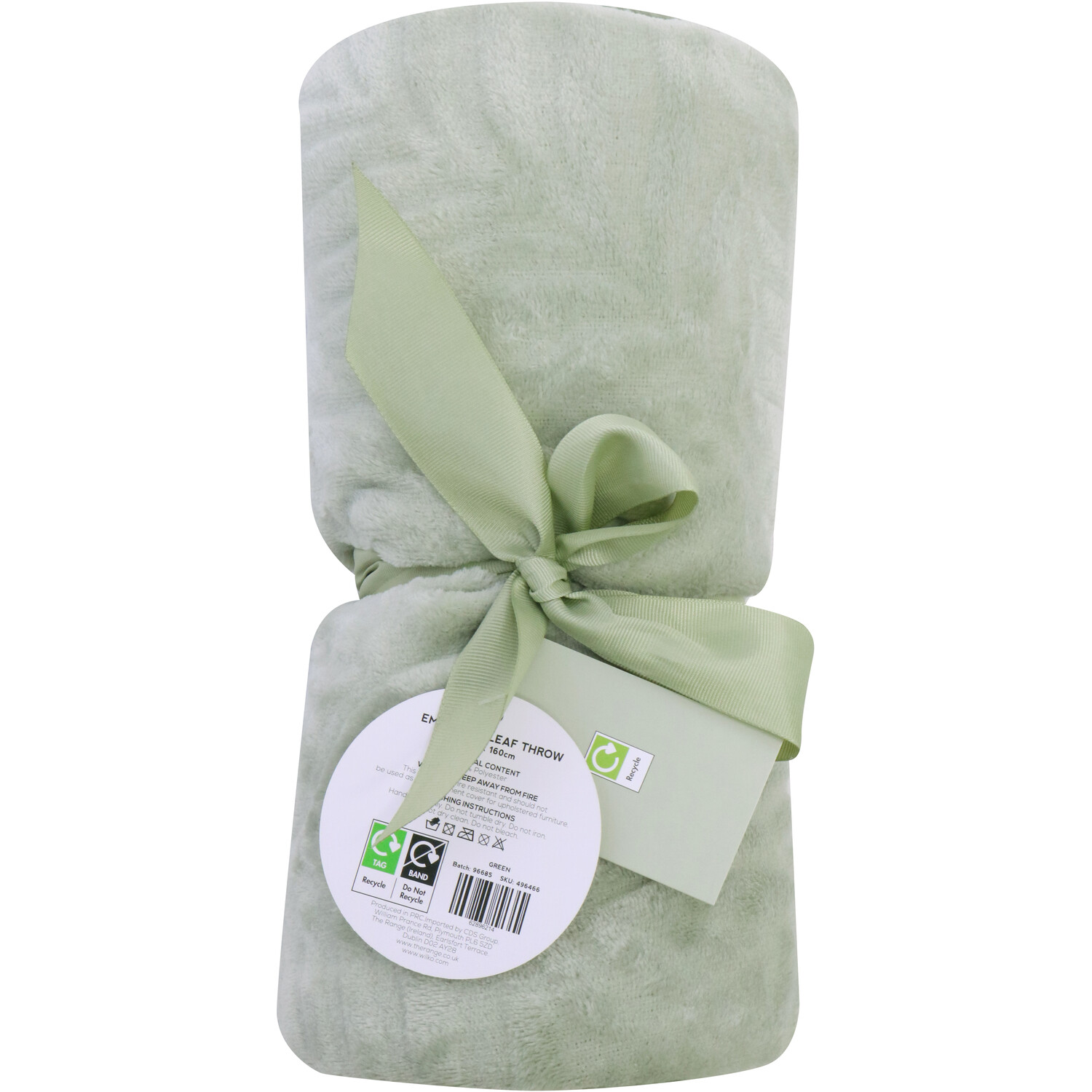 Embossed Leaf Throw Green Image 1