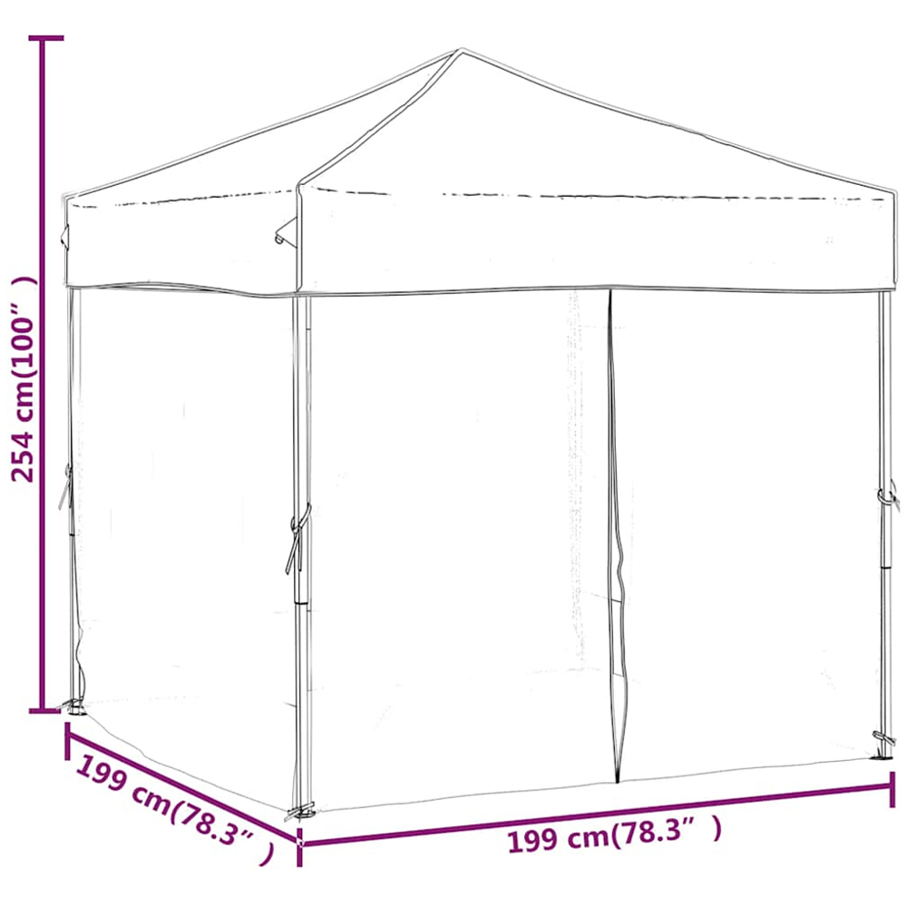 vidaXL 2 x 2m Red Foldable Party Tent with Sidewalls Image 9