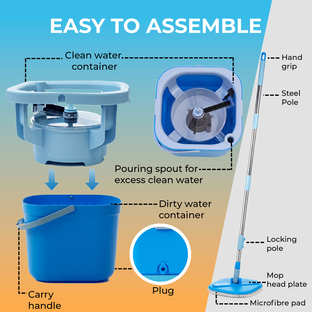 IGAD Mop Professional Mop Set with Dual Chamber Bucket Image 7