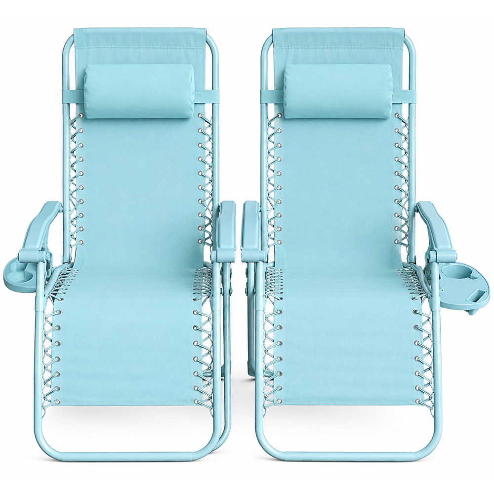 Neo Aqua Zero Gravity Foldable Garden Recliner Sun Lounger Set of 2 Image 3