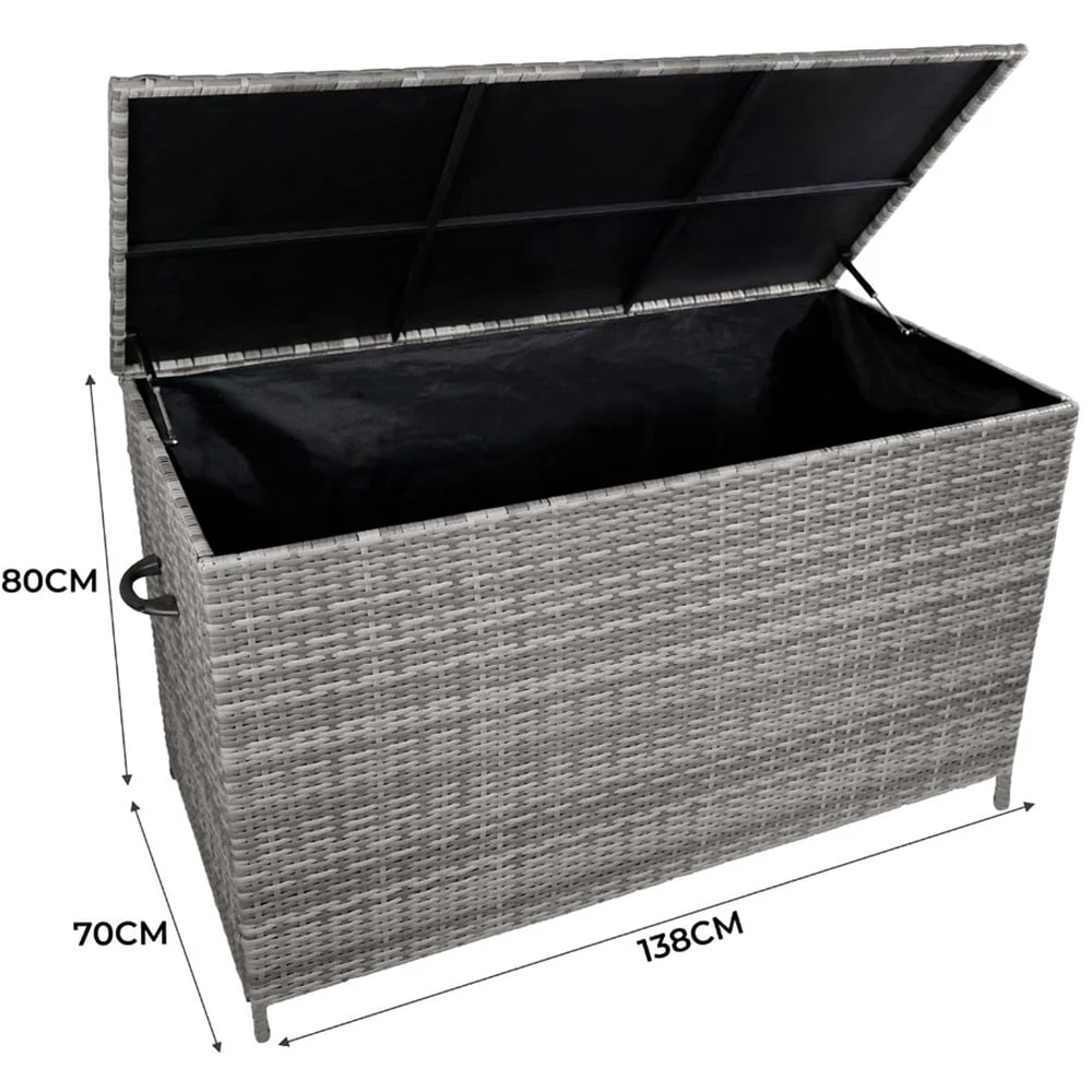 MonsterShop 582L Grey Rattan Cushion Storage Box Image 6