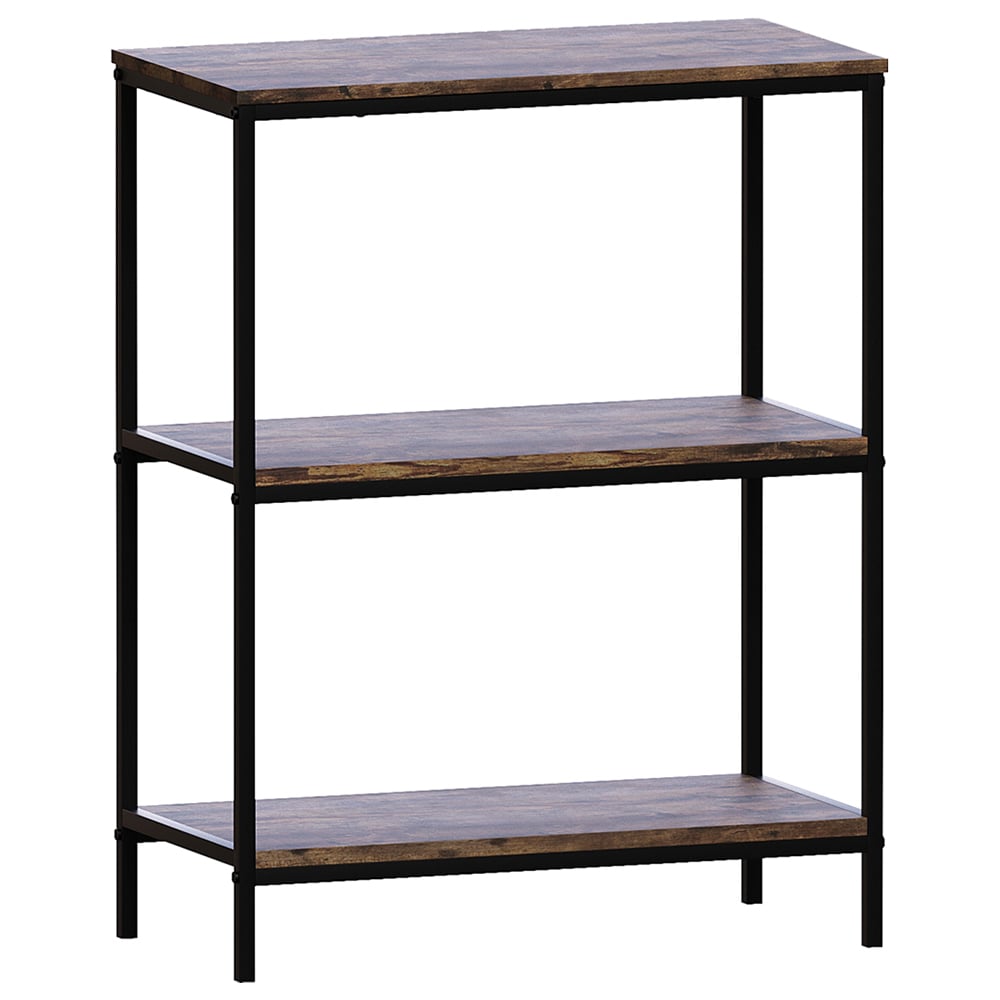 Vida Designs Brooklyn 3 Shelf Brown Bookcase Image 2