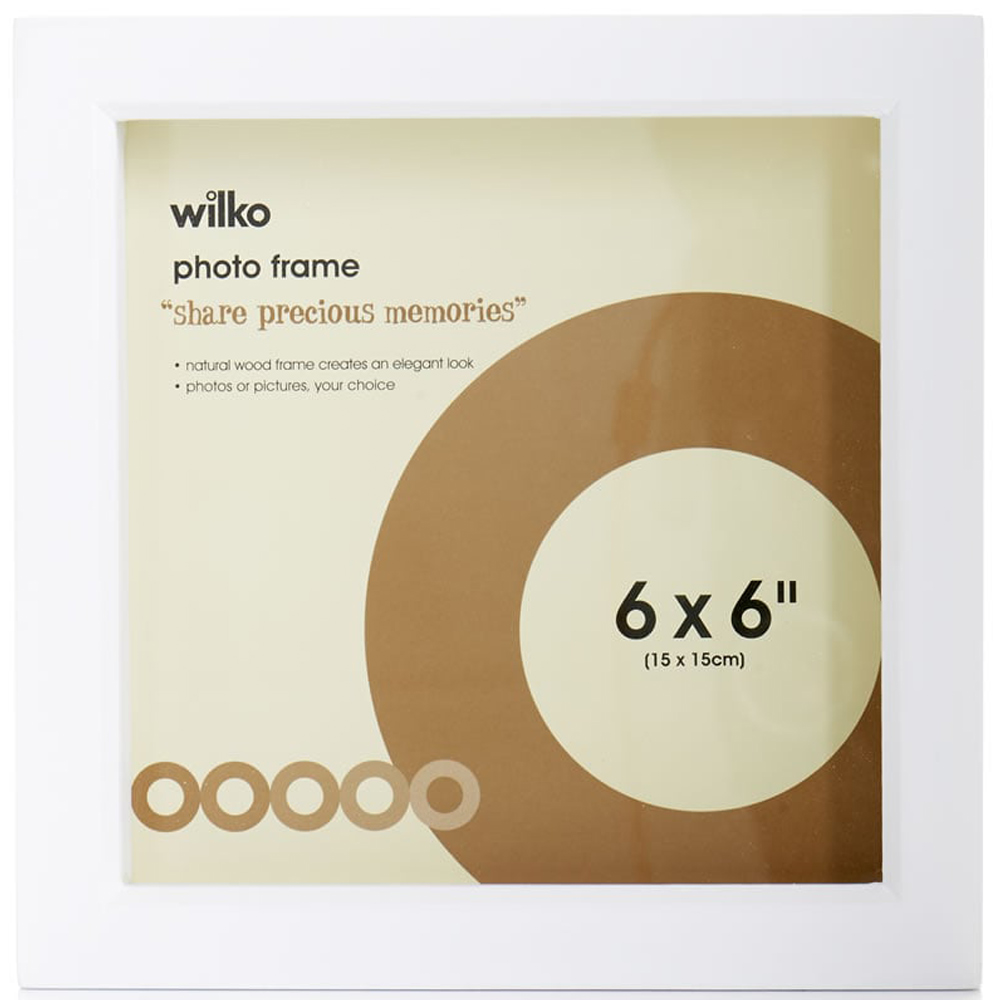 Wilko White Box Photo Frame 6 x 6 Inch Image 1