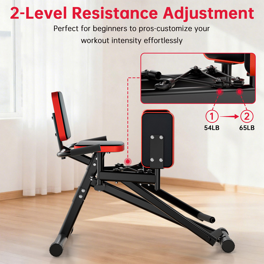 Rattrix Black Leg Trainer Hip Abductor Machine with 2-Level Adjustable Resistance Image 4