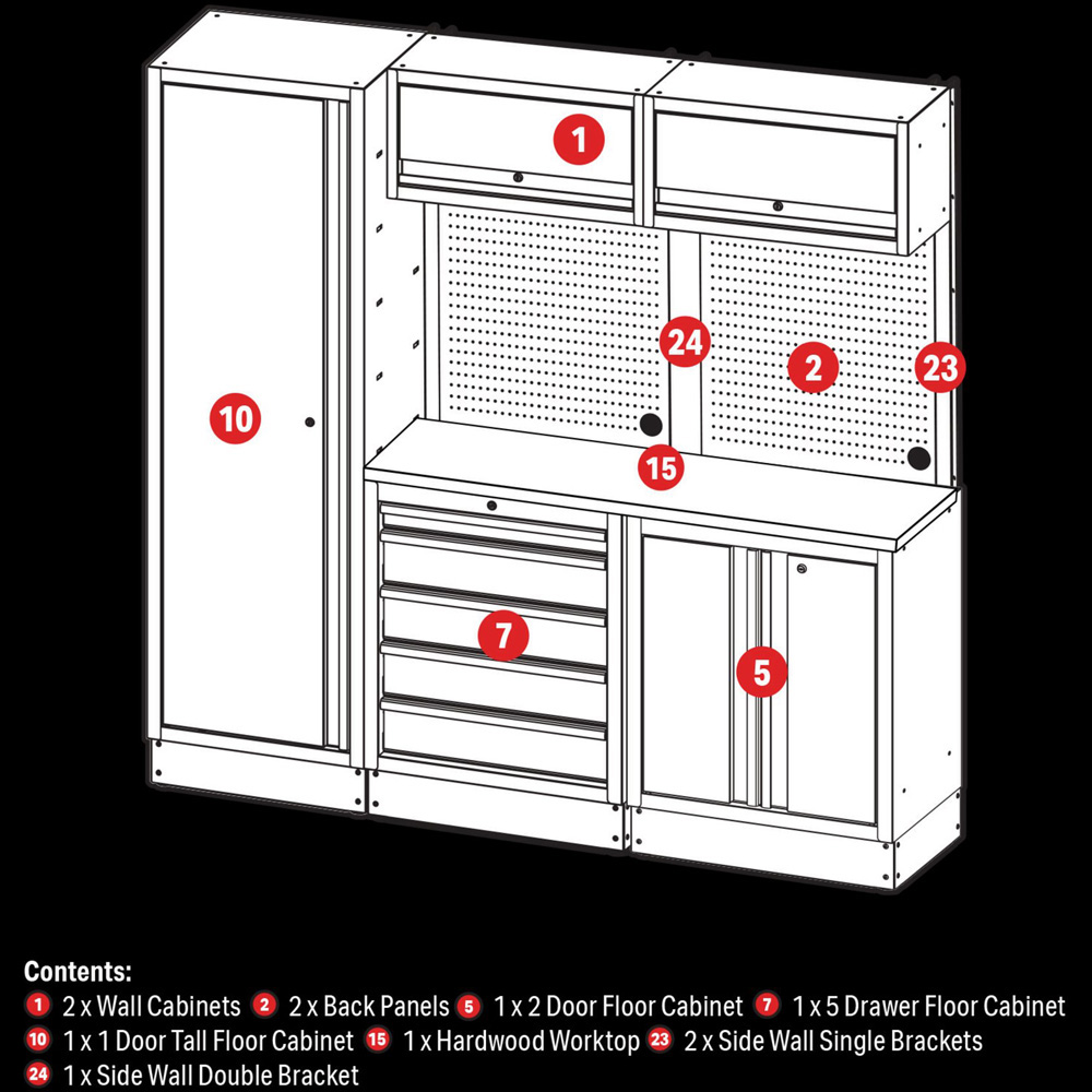 BUNKER 11 Piece Modular Storage with Hardwood Worktop Image 8