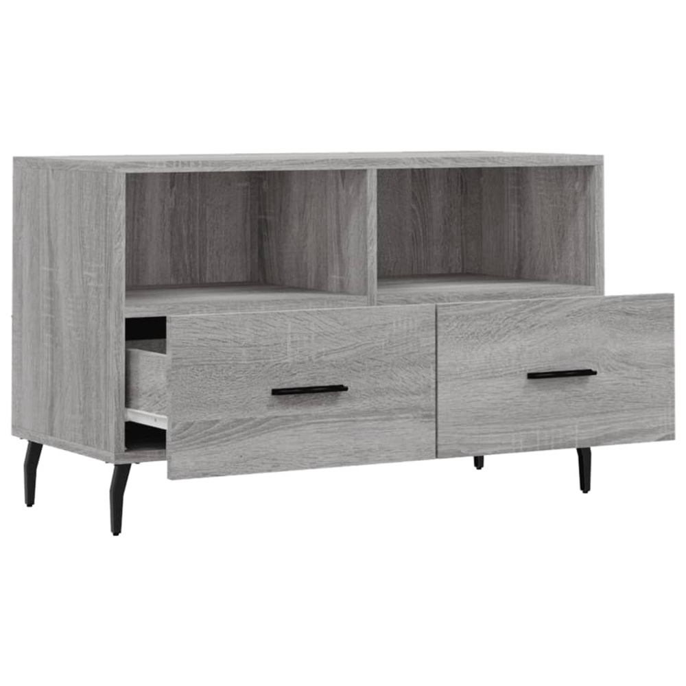 vidaXL 2 Drawer 2 Shelf Grey Sonoma TV Cabinet Image 6