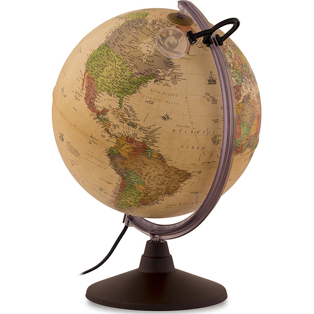 Nova Rico Marco Polo Antique Style Illuminated Globe with Magnifying Glass 30cm Image 5