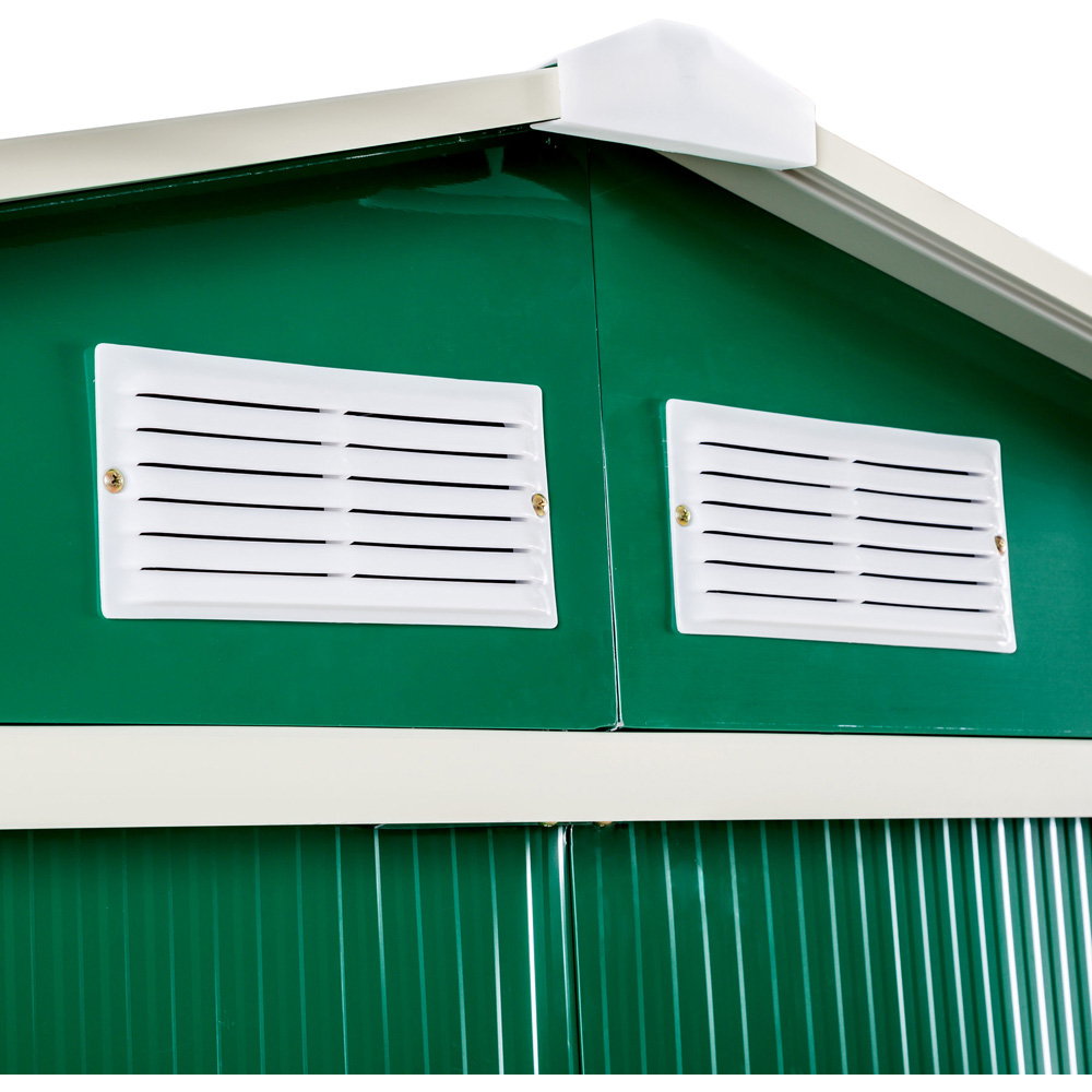 tectake Green and White Gable Roof Shed Image 5