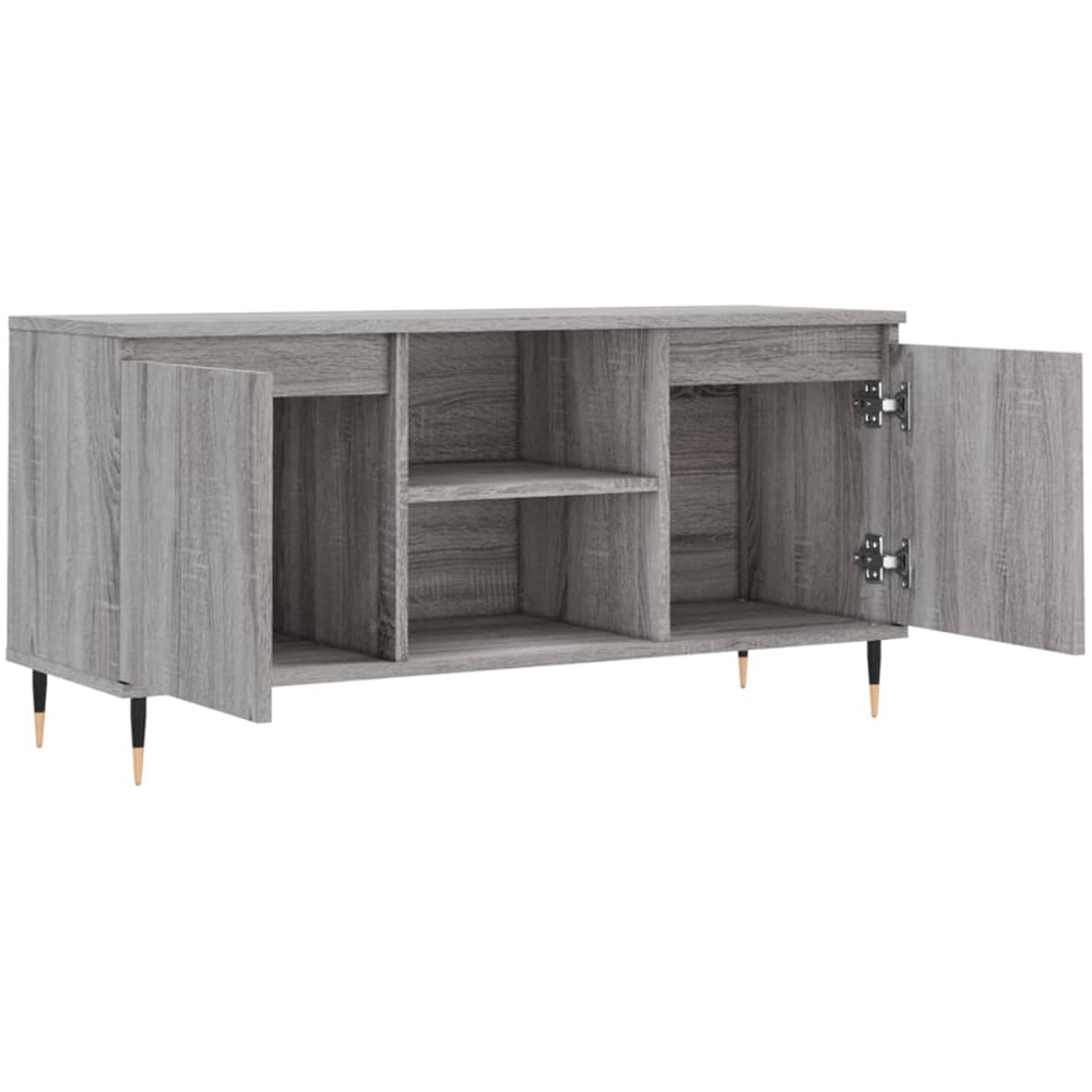 vidaXL 2 Door 2 Shelf Grey Sonoma TV Cabinet Image 6