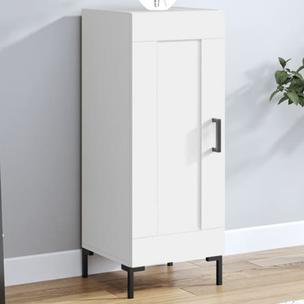 vidaXL Single Door White Sideboard Image 1