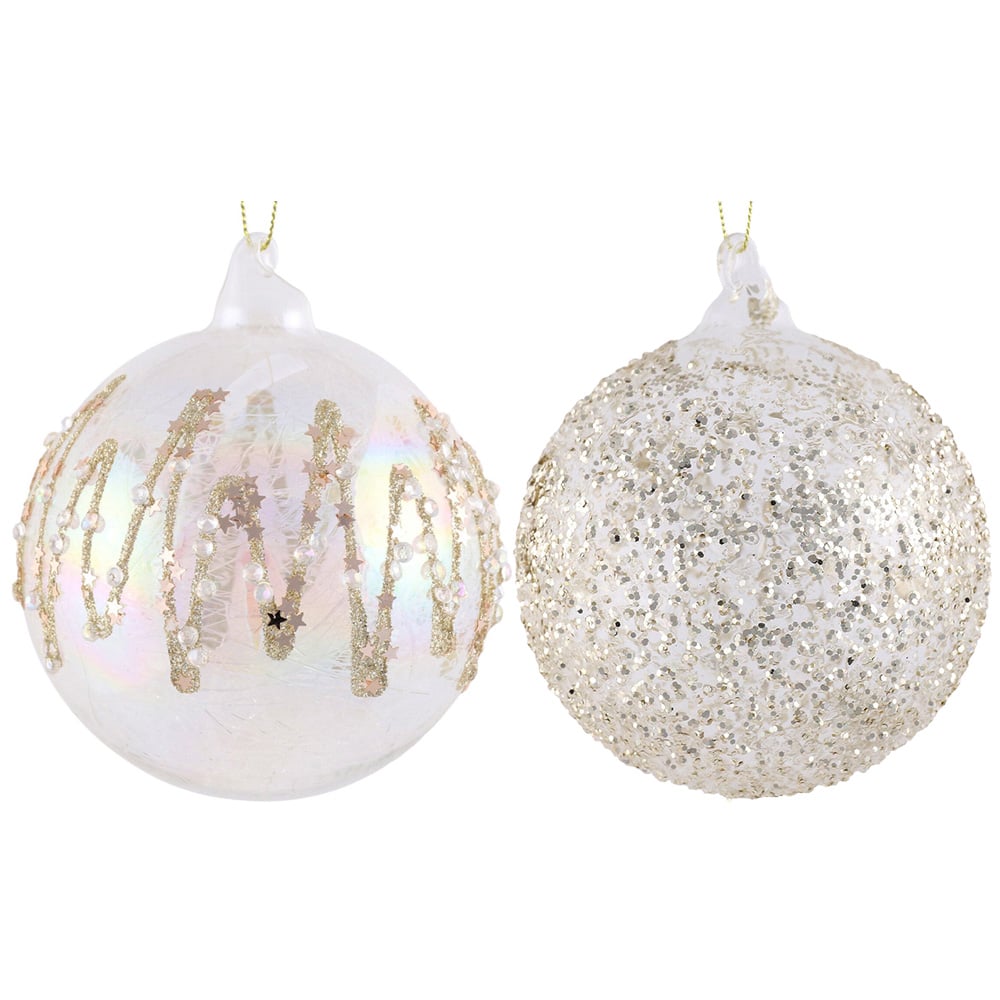 Clear Champagne Glitter Bauble - Champagne Image 1