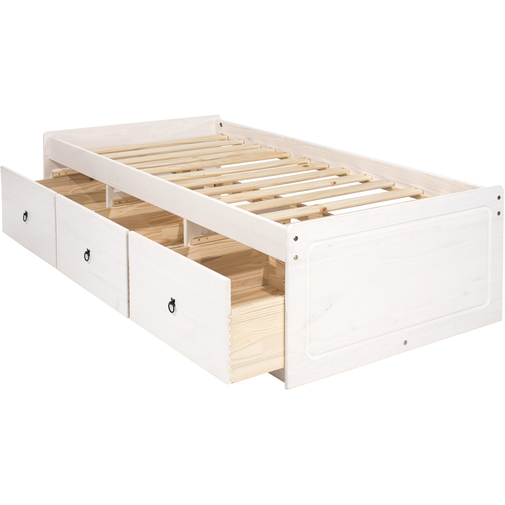 Corona 3ft White Washed Wax Finish Cabin Bed Image 4