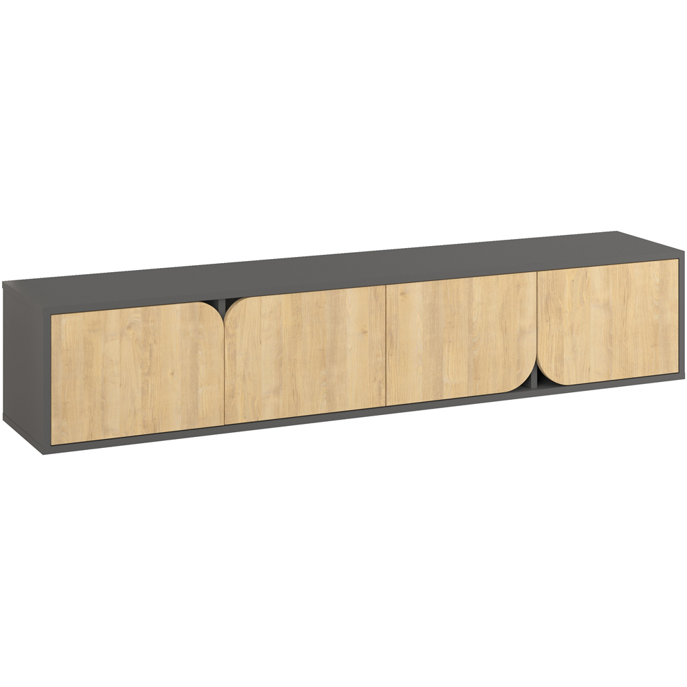 Decortie Spark 4 Door Anthracite Grey Oak Modern TV Unit Image 2