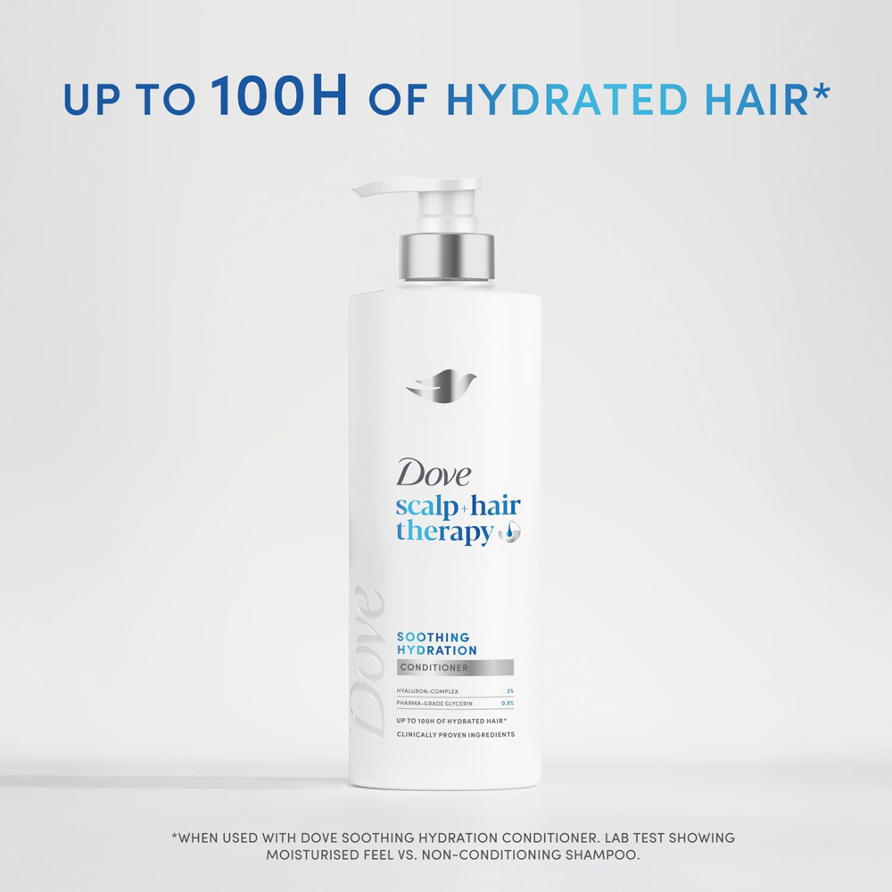 Dove Scalp+Hair Therapy Soothing Hydration Hyaluronic Acid Conditioner 400ml 6 Pack Image 6