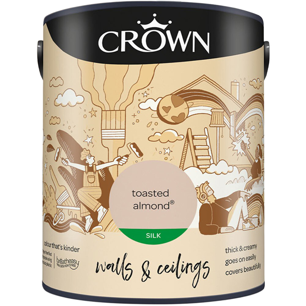 Crown Silk Emulsion Paint 5L - Toasted Almond Image 2