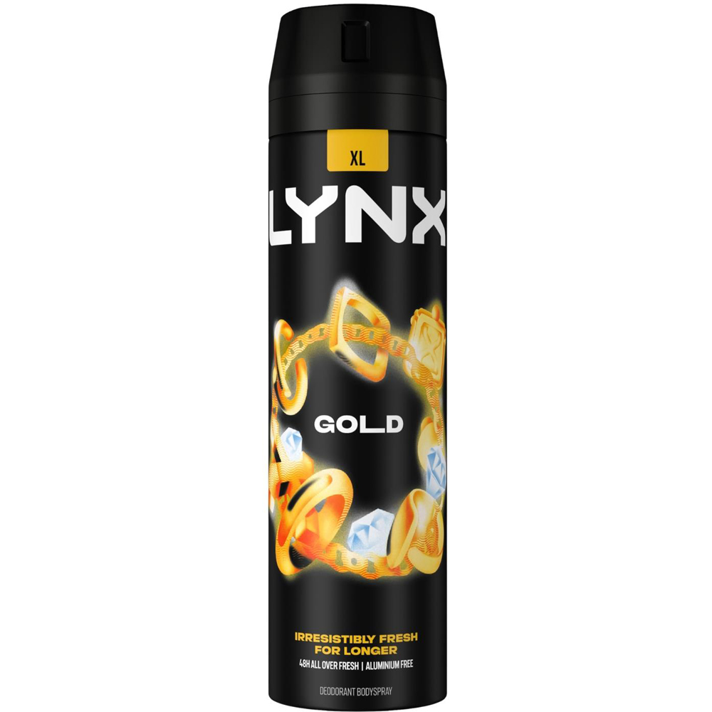 Lynx XL Gold Oud Wood and Fresh Vanilla 48H Sweat Protection Deodorant Body Spray 200ml 3 Pack Image 2