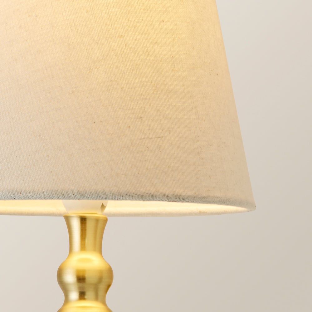 ValueLights Maggie Brushed Gold Candlestick Wall Lights with Shade and Bulb 2 Pack Image 4