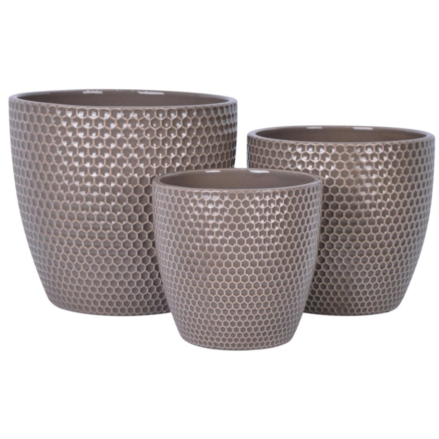 Honeycomb Finish Planter  - Taupe  / 19cm Image 2